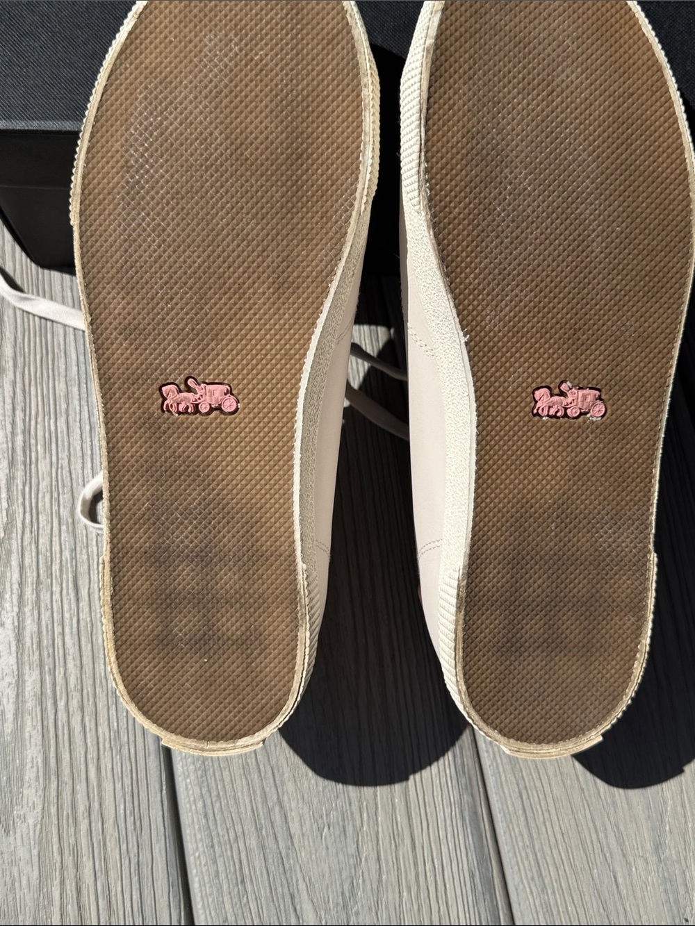 COACH C136 Leather Low-Top Sneakers Chalk Pink Size 11B with Logo EUC MSRP $228 - Picture 10 of 14